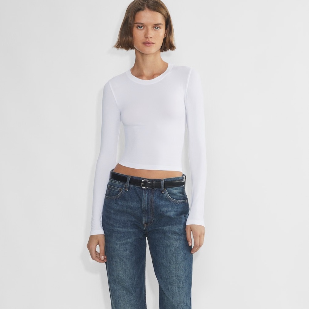 Women's White Long Sleeve Top